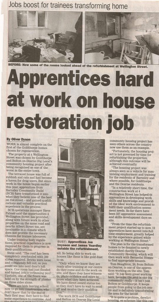 Dearne Community Housing - Newspaper Article